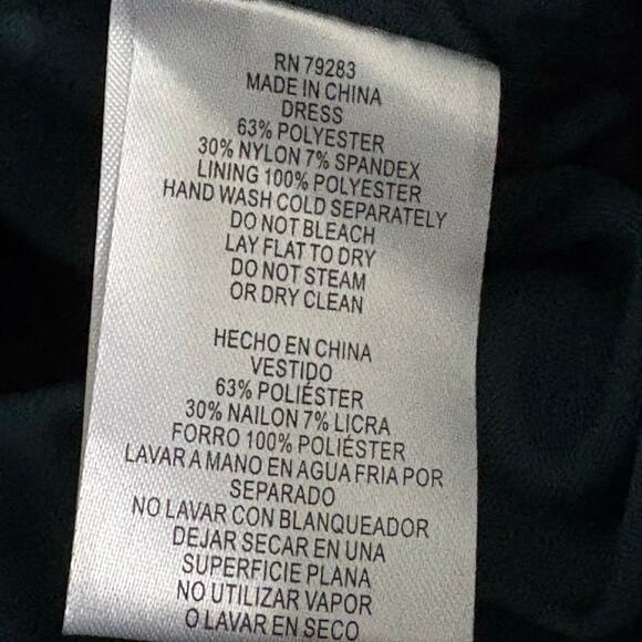 Alex Evenings Green Taffeta Cocktail Dress, V Neck, Ruched Waist, Size 8 - Picture 8 of 8